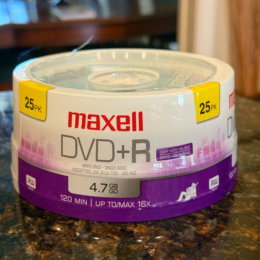 NWT Maxell DVD+R 25 Pack Discs